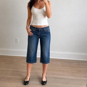 Vintage Blue Crush Low Rise Denim Capri Jeans Women 8 Streetwear Y2K‎ Casual